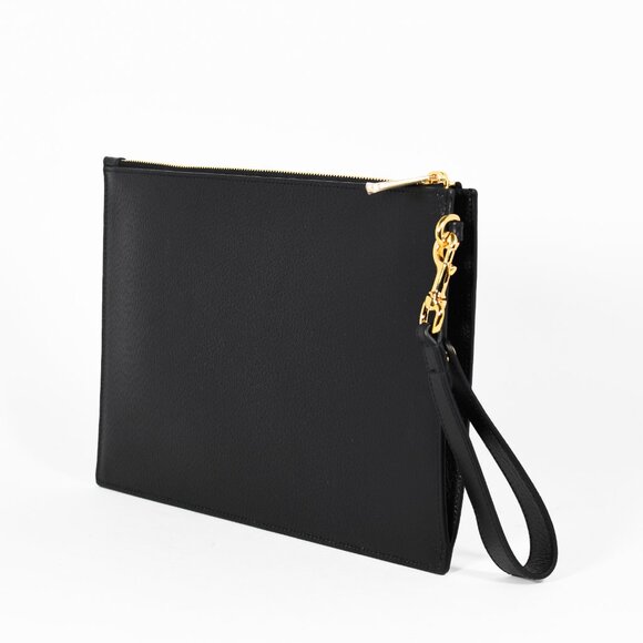 Gucci Black Leather Horsebit Wristlet Clutch with Gold Hardware - Picture 6 of 14